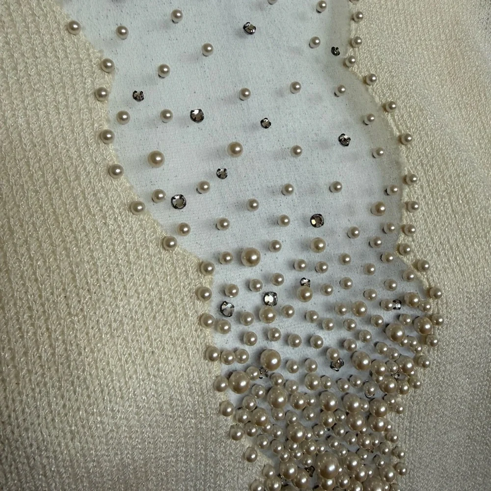 Hottest vintage cream dress I never wore- deep V - Picture 10 of 12
